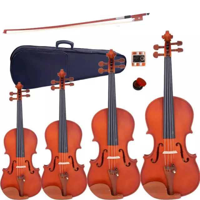 Glarry 4/4 3/4 1/4 1/2 Matte Maple Acoustic Violin Fiddle With Hard Case Gift