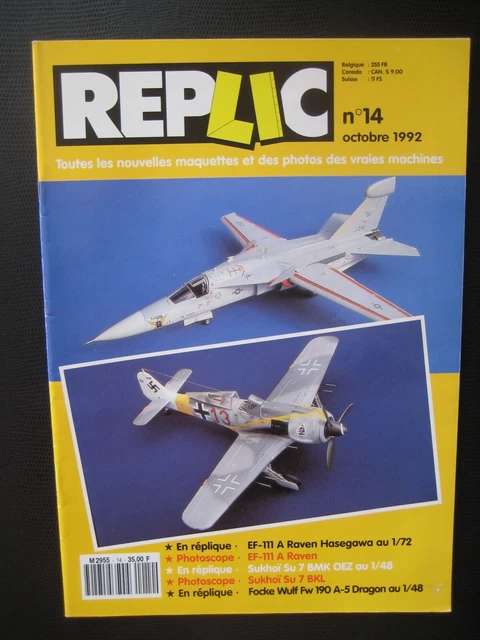 REPLIC n° 14 - GRUMMAN RF-111 A RAVEN - SUKHOI SU-7 - FOCKE-WULF 190 A-5