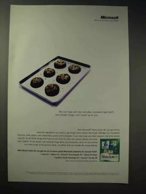 1999 Microsoft Works Suite 99 Software Ad - Everyday