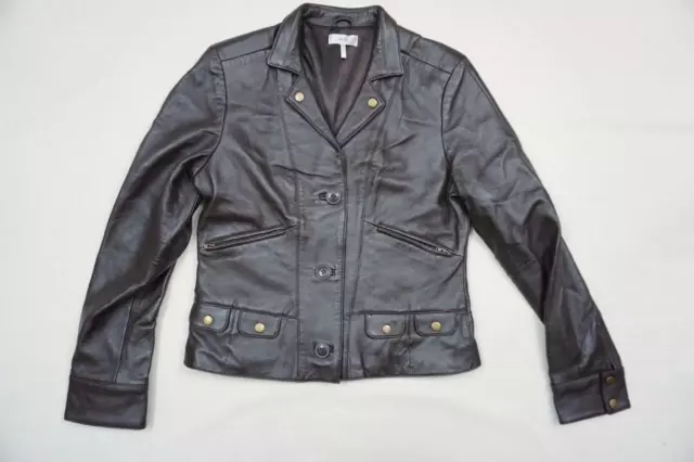 METRO 7 WOMEN 12 Used Brown Genuine Leather Fitted Moto/Blazer Jacket ...