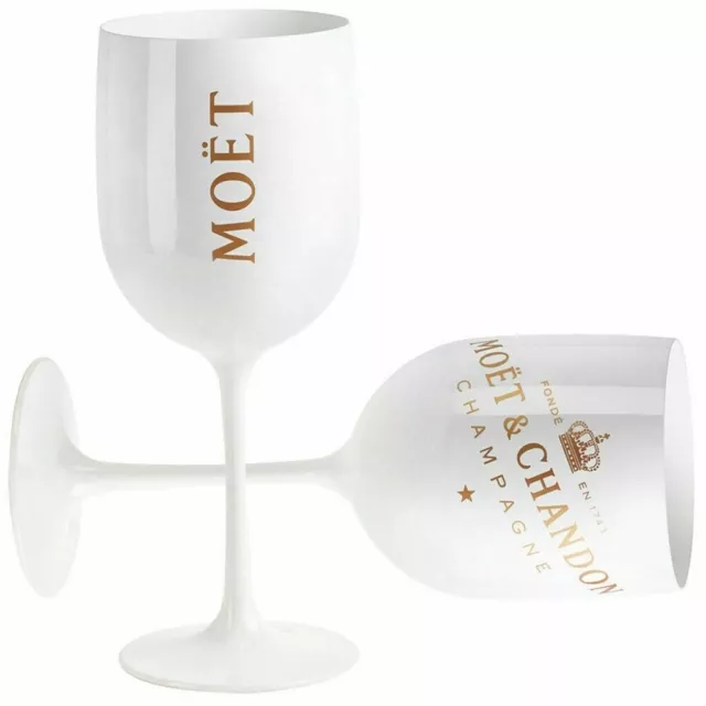 Moet & Chandon White Ice Imperial Acrylic Champagne Glasses (2pk) **BRAND NEW!**