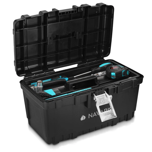 Caja de herramientas con cierre y asa de 40.6 x 23.8 x 22CM Navaris
