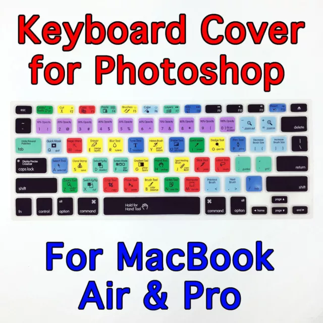 Soft Photoshop Keyboard Cover Protector for Apple Mac MacBook Air Pro 13.3" 15"