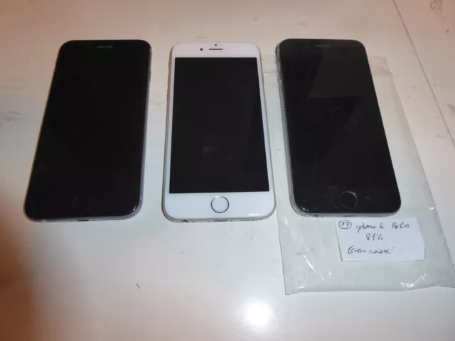 Lot 3 Telephones Iphone 6 16 Go / 32 Go / 64 Go *** Defaut *** A Reparer