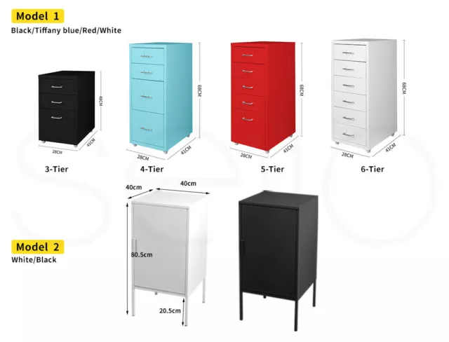 Levede Filing Cabinets Steel Chest of Drawers Storage Cabinet Home Office 2