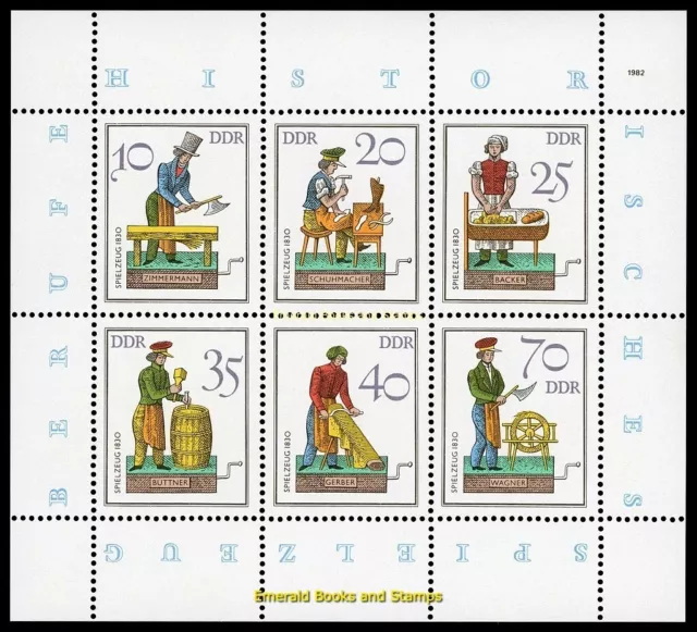 EBS East Germany DDR 1982 - Historical Toys (III) - Michel 2758-2763 KB - MNH**