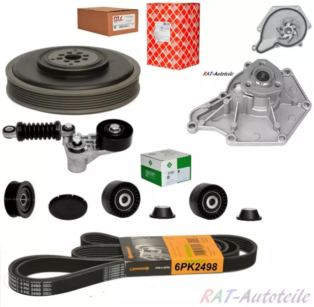 CONTI 6PK2498+Keilrippenriemensatz+WP+R.Schei f. Audi A4 A5 A6 Q5 VW PHA 3.0TDI