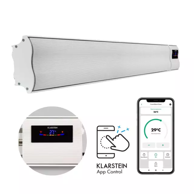 Infrarot Heizstrahler Decke Wand 2400 W WiFi Infrarotstrahler elektrisch weiß