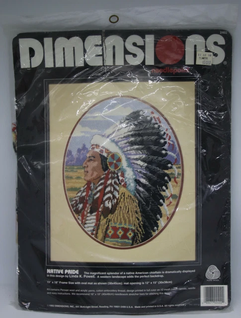 Dimensions NATIVE PRIDE Needlepoint Kit NUEVO - Kit en muy buen estado de 1992