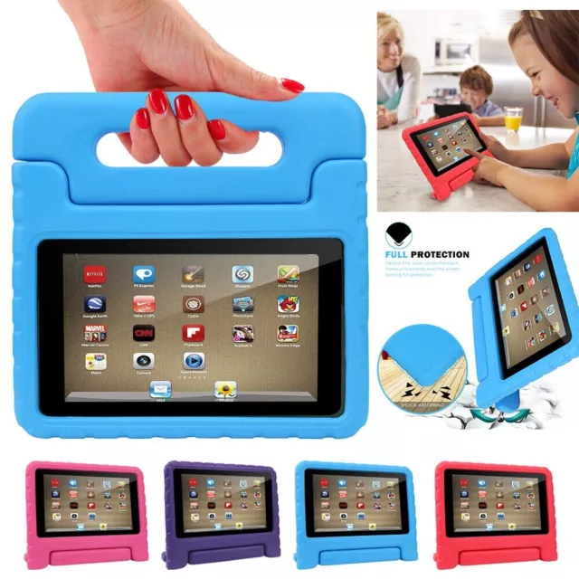 Amazon Fire 7 HD 8 Tablet ShockProof EVA Handle Stand Cover Case For Kids Safe