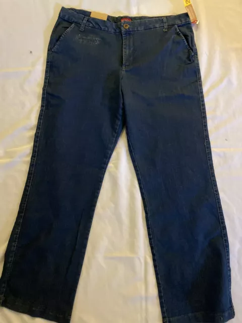 Nuovo Merona Donna Jeans Blu Fit 2 Dritto Pantaloni Medio Rise Denim Misura 18