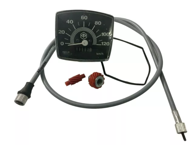 Tachometer 120 Km/H Mit Kabel Und Wurm Vespa 50 Spezial Aes