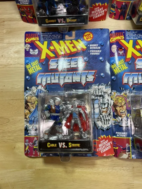 4 Set Vintage Marvel X-MEN Steel Mutants Die Cast Metal Figures Lot ToyBiz 1994 2