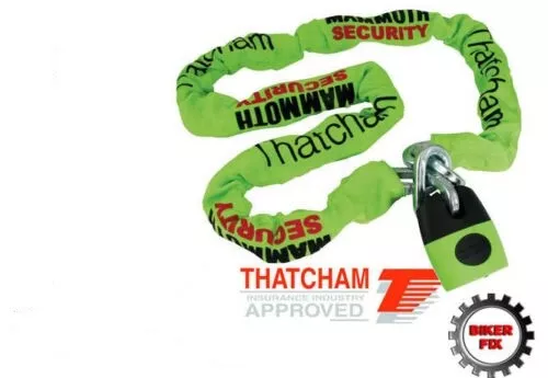 Mammoth 12Mm Lock & Chain Thatcham 1.2M Motorcycle Scooter Bike