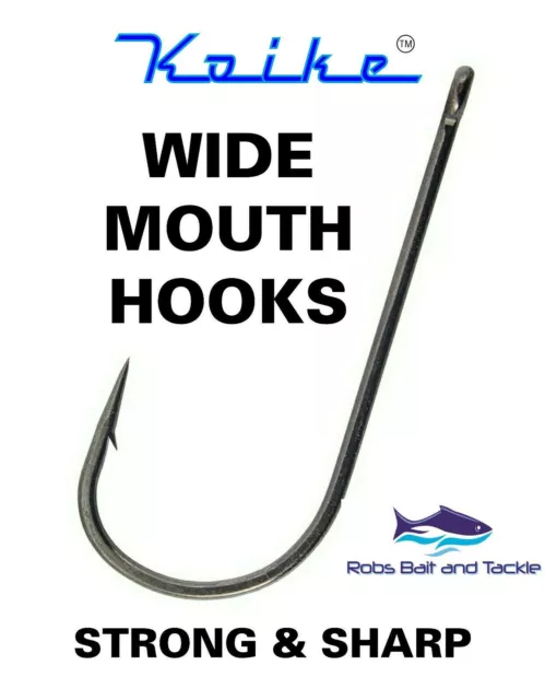 KOIKE WIDE MOUTH Specimen fishing hooks - size 1/0 to 10/0 Boat Beach  fishing £3.10 - PicClick UK
