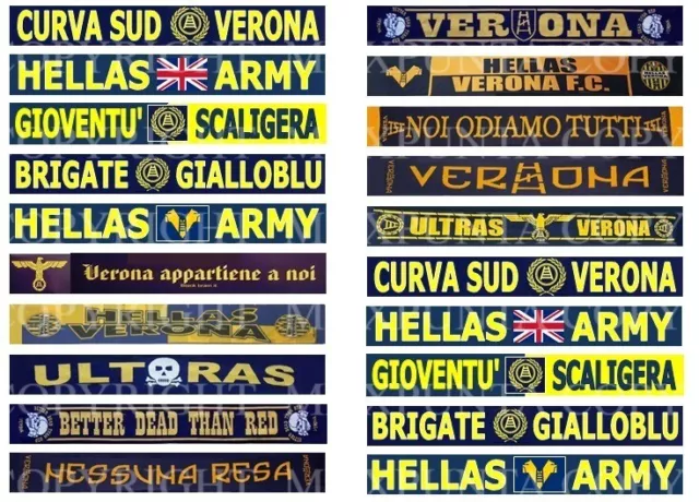 SUBBUTEO 20 ADESIVI del VERONA TIFOSI & SUPPORTERS per TRANSENNA