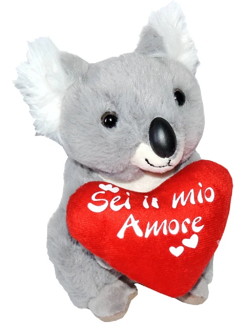 PELUCHE KOALA CON Cuore Piccolo 20 cm Pupazzo San Valentino per