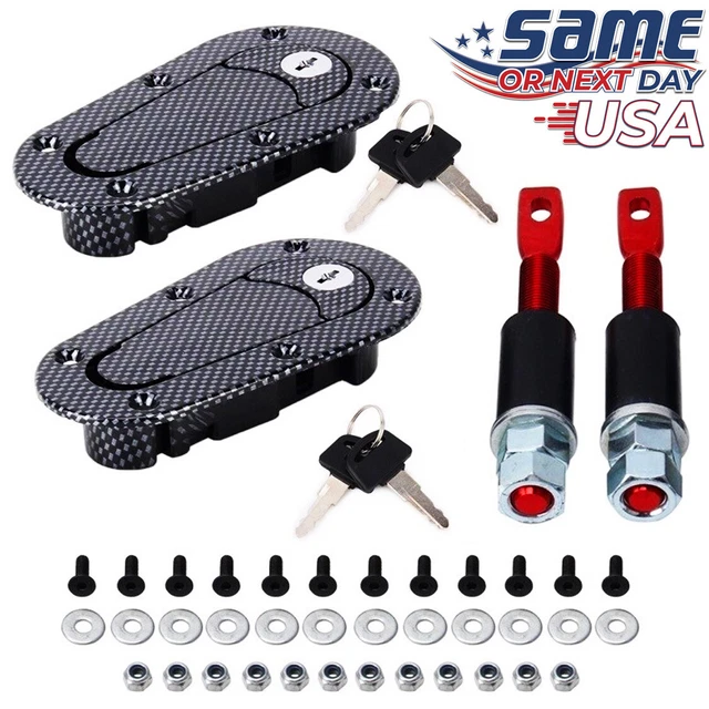 Quick Release Locking Hood Latch Pin Kit - Black or Carbon Fiber - Universal Fit