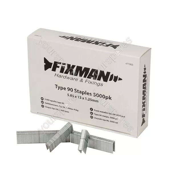 FIXMAN Type 90 Staples 5000pk - 5.80 x 13 x 1.25mm