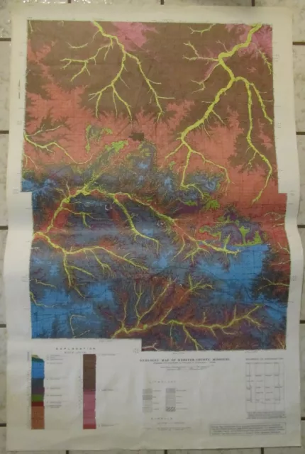 1986 Geologic Map of Webster County Missouri, Survey Topographical Special Map