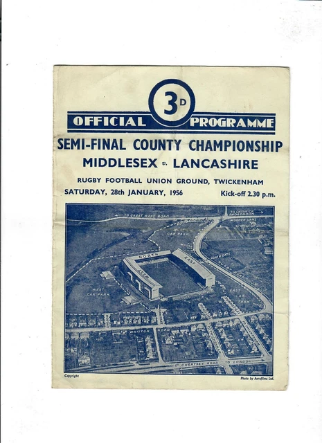 RUGBY UNION - Middlesex v Lancashire (County Championship Semi Final - 28/1/1956