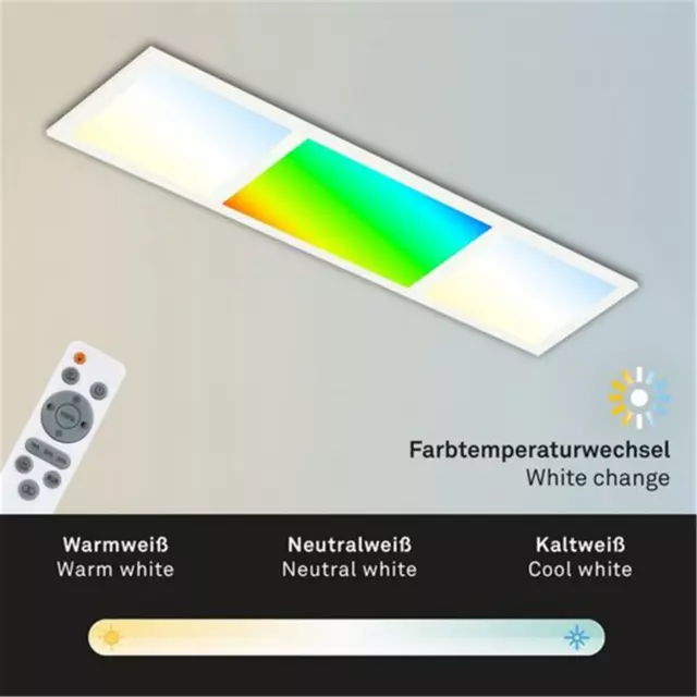 Deckenleuchte LED 24W Panel Deckenlampe mit Fernbedienung RGB + CCT Dimmbar