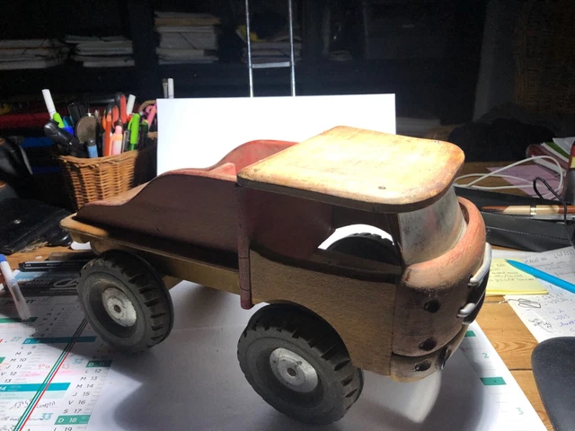 Camion En Bois Ancien Des Années 50 (Dejou ?) - Jouet Vintage D'origine, Sorti De Grenier