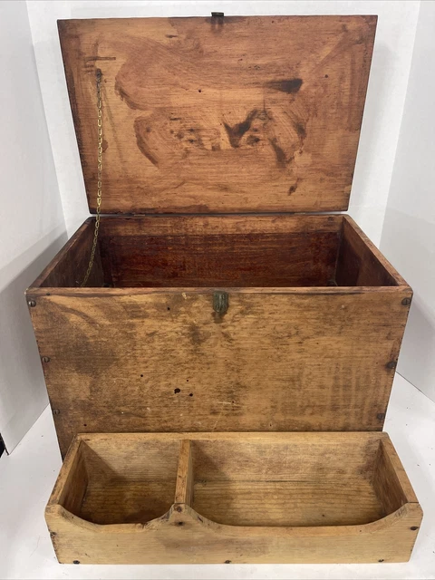 Antique Explosives Dynamite ?? Wooden Box Crate w/ Rare Lid - No Brand