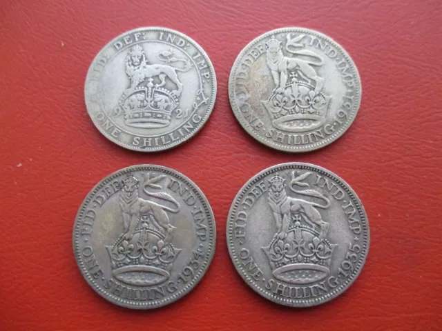 1921 1931 1934 1935 shilling - George V - 0.500 silver         (ref 2660)