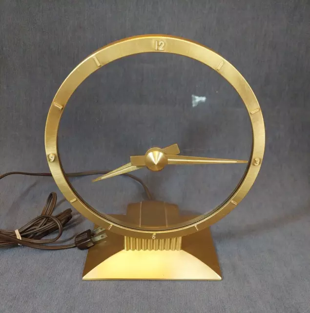 VINTAGE JEFFERSON, GOLDEN HOUR, ELECTRIC CLOCK #580-101, Works