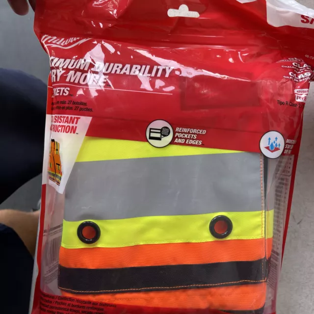 Milwaukee 48-73-5165 Gray 27 Pockets Sleeveless Surveyors safety Vest