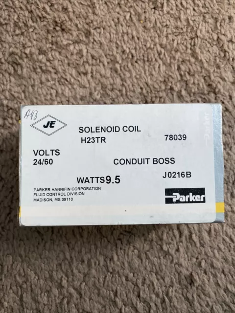 Parker Solenoid Coil H23TR - 78039 Conduit Boss