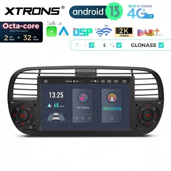 Android Autoradio Xtrons PXS7250FBL  GPS Navi RDS DAB+ für Fiat 500 07-15