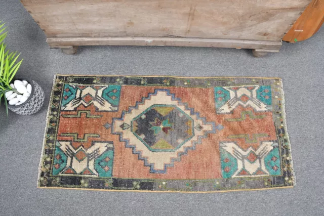 Vintage Teppich, 1,7x3,5 ft kleiner Teppich, orientalische Teppiche,...