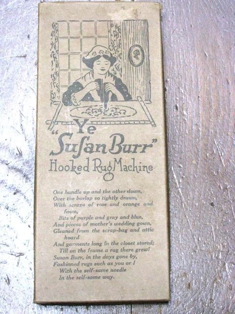 Máquina de alfombras enganchadas Ye Susan Burr vintage - caja original con instrucciones