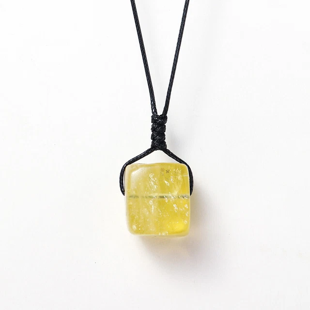 Natural Quartz Chakra Crystal Healing Point Cut Gemstone Pendant Reiki Necklace