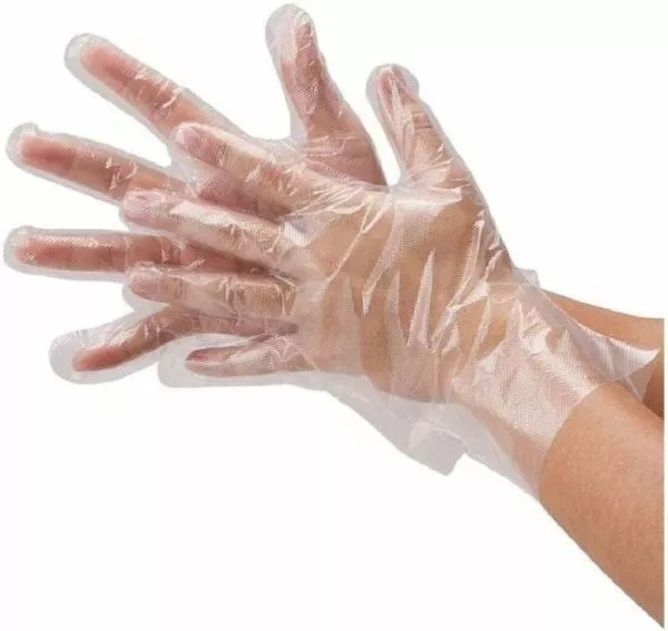 100 XL Disposable Gloves Latex & Powder Free Clear Polyethylene Cooking Cleaning