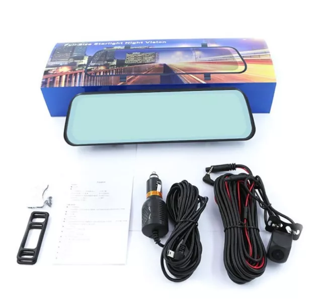 10" HD 1080P Dual Lens Car DVR Dash Cam Video Camera Recorder Rearview Mirror Z