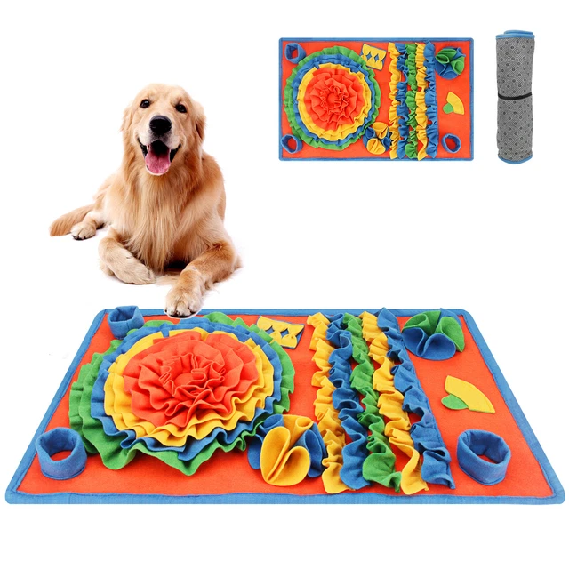 PET DOG SNUFFLE Mat Sniffing Treat Forag Puzzle Feeder Toy Nose