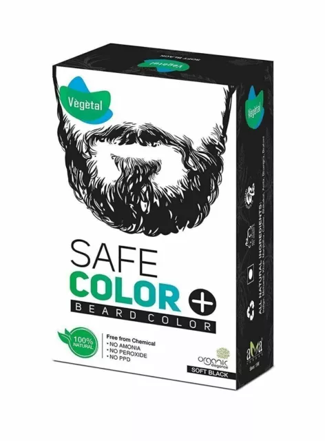 Certified Organic Chemical & Allergy Free Bio Natural Beard Hair Black Color USA