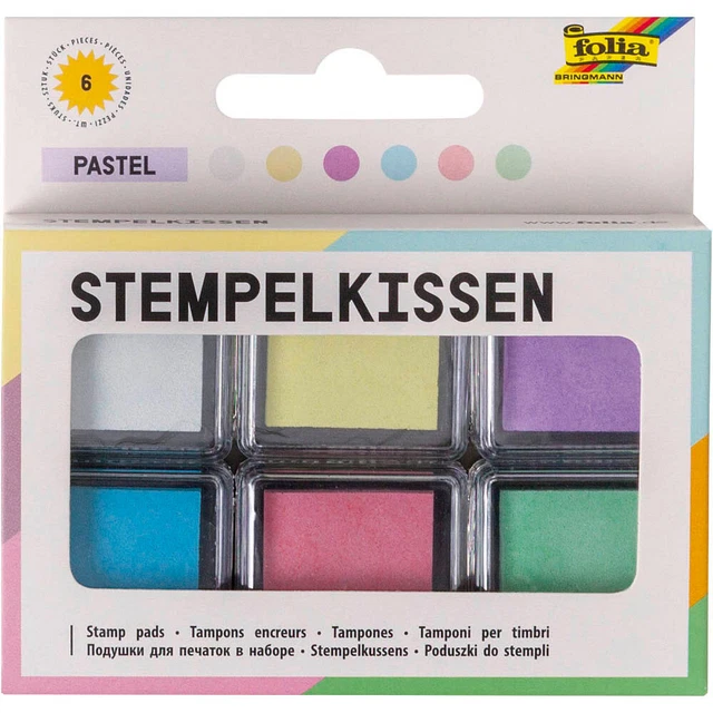 folia Stempelkissen pastell weiß, hellgelb, flieder, hellblau, rosa, hellgün...