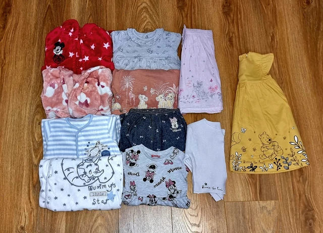 #28 Pacchetto di abiti Disney per bambine età 12-18 mesi Minnie Dumbo Pooh Bambi