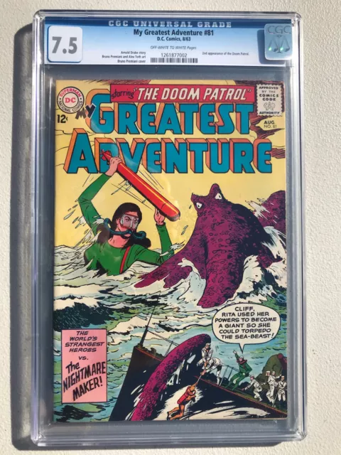 My Greatest Adventure 81 - Cgc Vf- 7.5 - 2Nd Appearance Of Doom Patrol (1963)