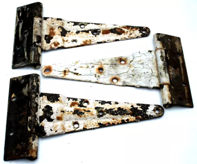 3pc Antique Large Barn Door Hinges - * - As Shown Cast Iron Swinging Hinge