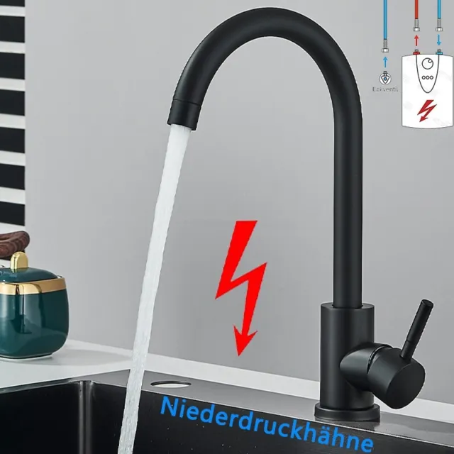 Niederdruck Küchenarmatur Wasserhahn Küche 360° Einhebelmischer Spültischarmatur