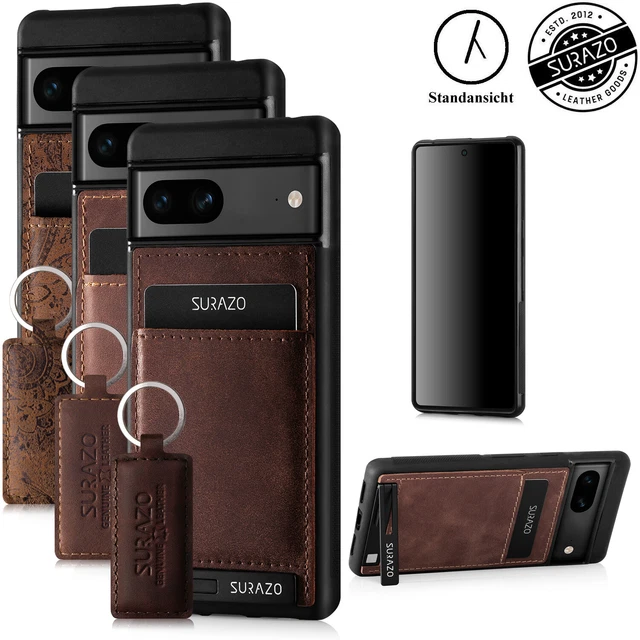 SURAZO Leder Back Case HandyTasche Handy Hulle für Google Pixel 7 Vintage