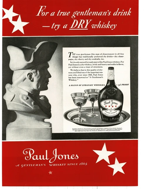 1937 Paul Jones Whiskey bust Vintage Print Ad 7