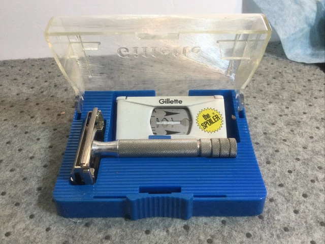 Vtg  1953 Gillette Super Speed 1940's Style DE TTO Safety Razor Blades Case