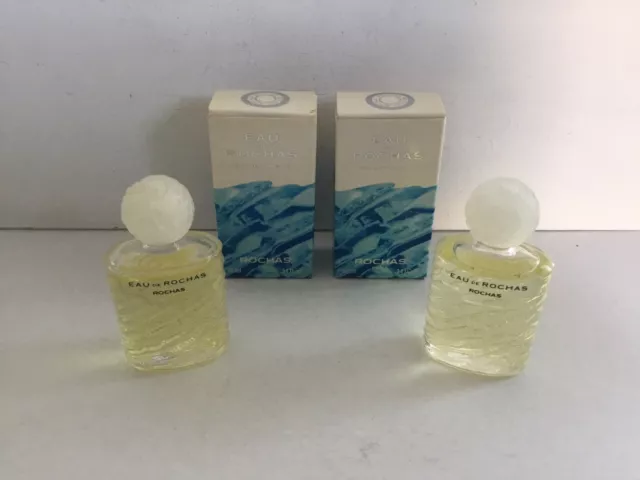 Lot De 2 Miniatures de Parfum Eau de ROCHAS   pleines EDT 10  ml  avec Boîte