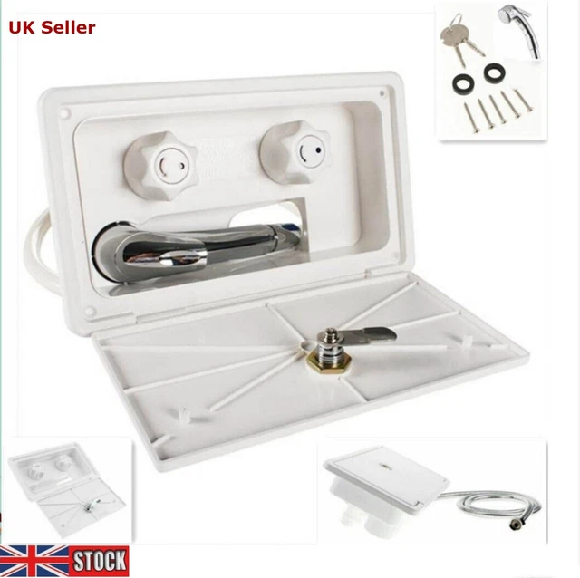 RV EXTERNAL SHOWER Kit For Caravan Camper Van, Twin Tap Shower Kit